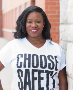Lee-Anne Lyon Bartley Photo wearing a T-Shirt that Says Choose Safety