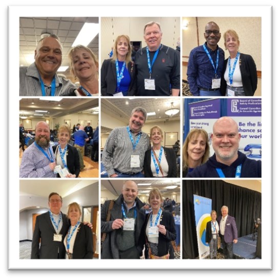 Collage of Photos Showing Robin Angel with various people at tradeshows