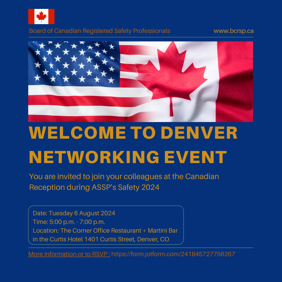 Canada US Flag and Welcome Reception Information